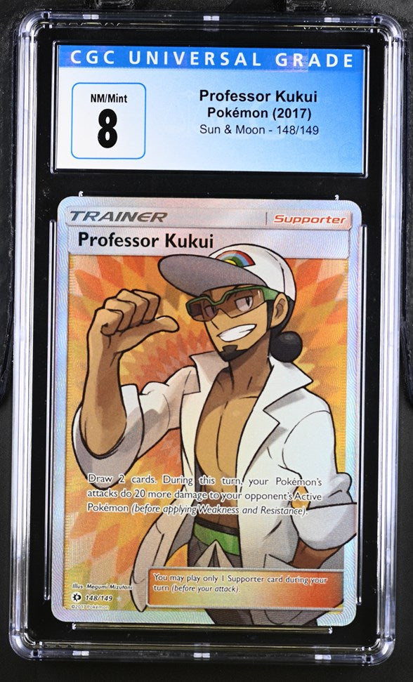 Pokemon Professor Kukui Sun & Moon Base Set 148/137 CGC 8 Graded – Favorite Hobby
