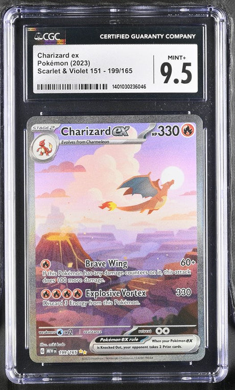 CGC 9.5 Pokemon Charizard ex (2023) Scarlet & Violet 151 199 (Front)
