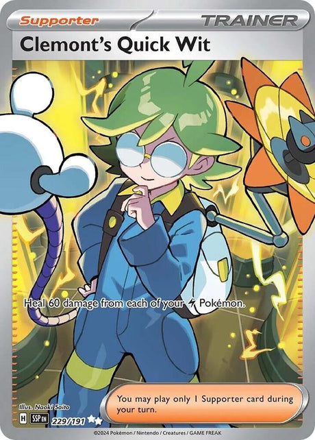 Clemont's Quick Wit 229/191 - Pokemon TCG Surging Sparks card