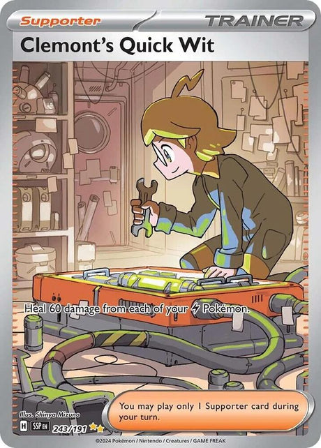 Clemont's Quick Wit 243/191 - Pokemon TCG Surging Sparks card