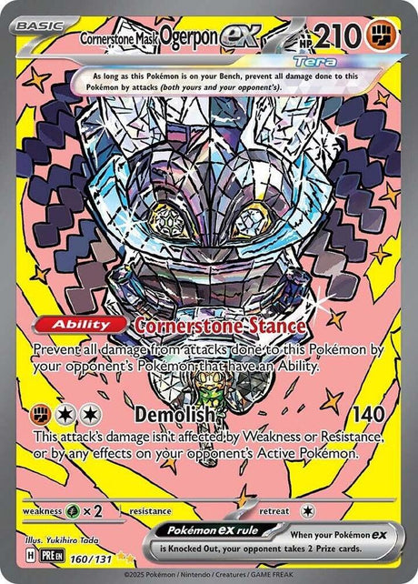 Cornerstone Mask Ogerpon ex 160/131 - Standard card artwork - Pokemon TCG Prismatic Evolutions card