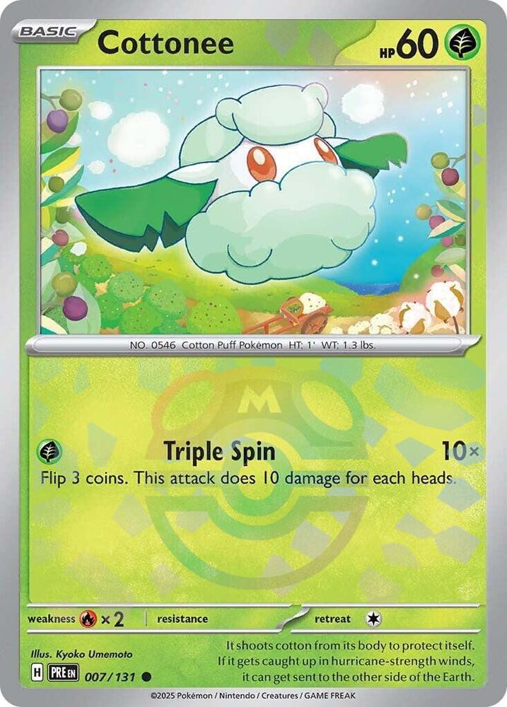 Cottonee 007/131 - Master Ball Reverse Holo - Pokemon TCG Prismatic Evolutions card