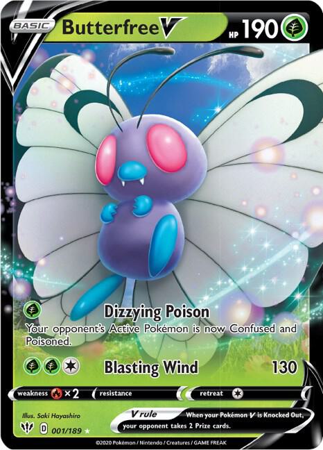 Butterfree V - Darkness Ablaze 001/189 Pokémon card