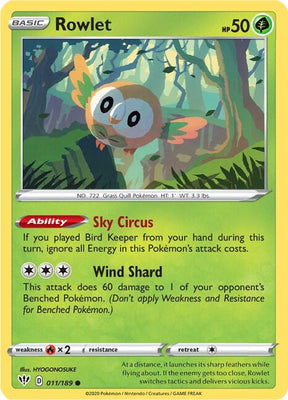 Rowlet - Darkness Ablaze 011/189 Pokémon card