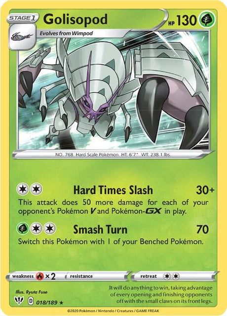 Golisopod - Darkness Ablaze 018/189 Pokémon card