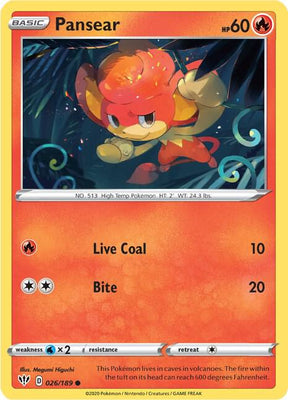 Pansear - Darkness Ablaze 026/189 Pokémon card