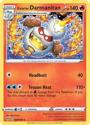 Galarian Darmanitan (28) - Darkness Ablaze 028/189 Pokémon card