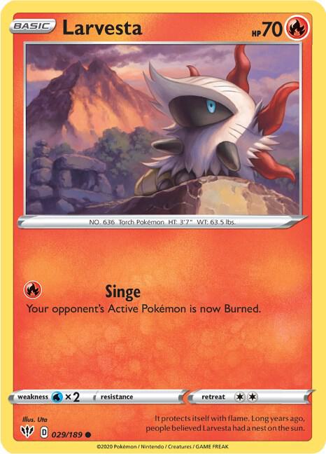 Larvesta - Darkness Ablaze 029/189 Pokémon card