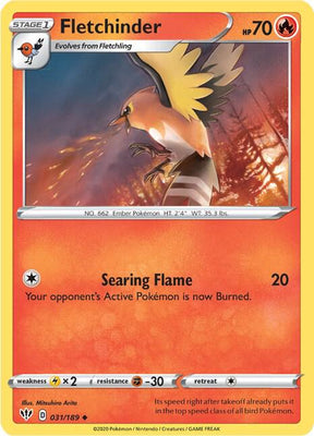 Fletchinder - Darkness Ablaze 031/189 Pokémon card