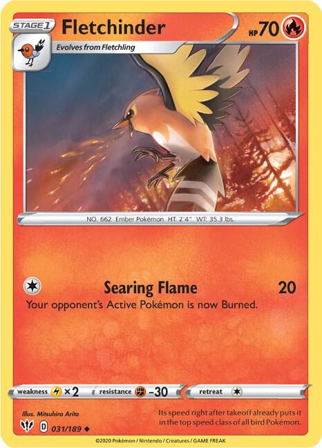Fletchinder - Darkness Ablaze 031/189 Pokémon card