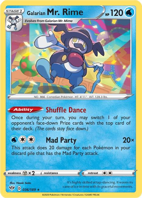 Galarian Mr. Rime - Darkness Ablaze 036/189 Pokémon card
