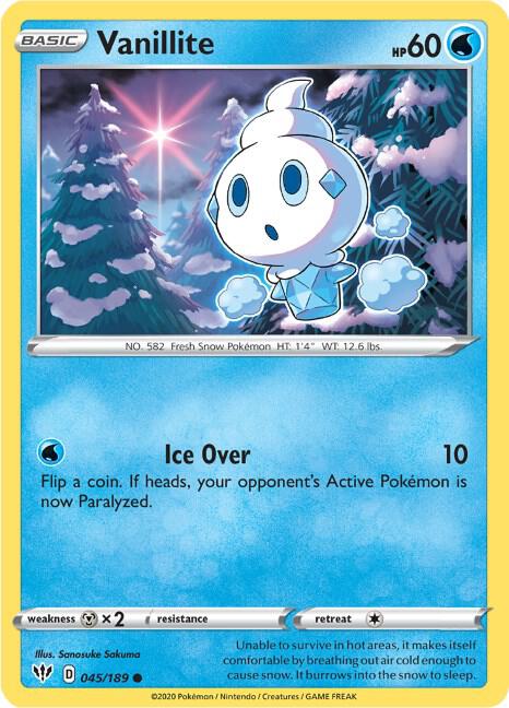 Vanillite - Darkness Ablaze 045/189 Pokémon card