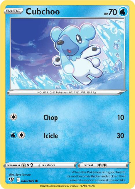 Cubchoo - Darkness Ablaze 048/189 Pokémon card
