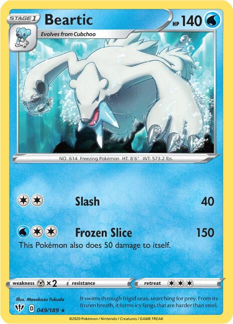 Beartic - Darkness Ablaze 049/189 Pokémon card