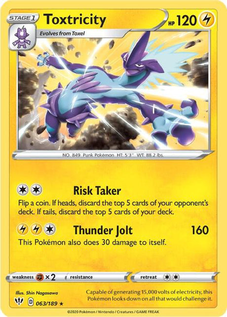 Toxtricity - Darkness Ablaze 063/189 Pokémon card