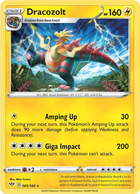 Dracozolt - Darkness Ablaze 065/189 Pokémon card