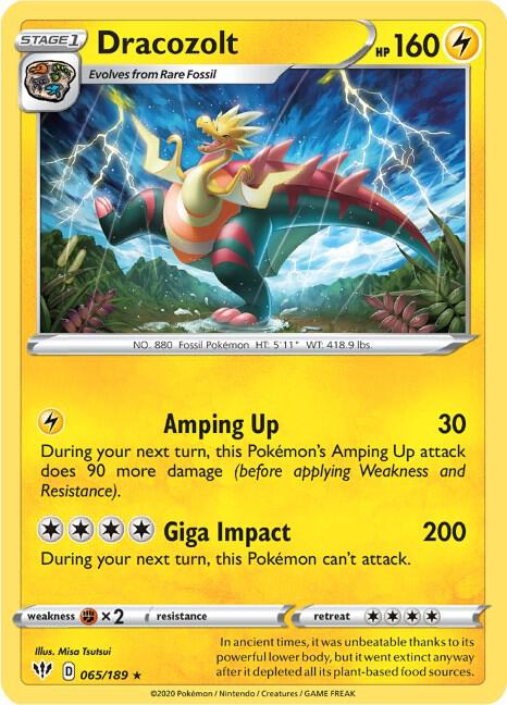 Dracozolt - Darkness Ablaze 065/189 Pokémon card
