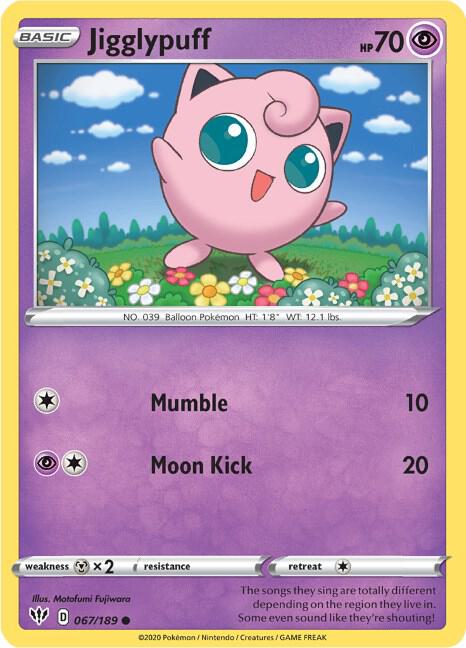 Jigglypuff - Darkness Ablaze 067/189 Pokémon card