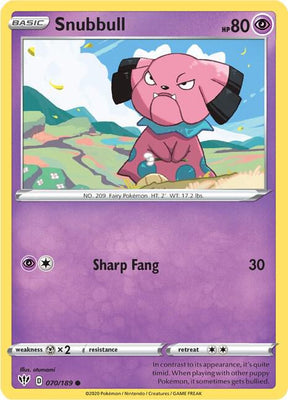 Snubbull - Darkness Ablaze 070/189 Pokémon card