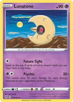 Lunatone - Darkness Ablaze 072/189 Pokémon card