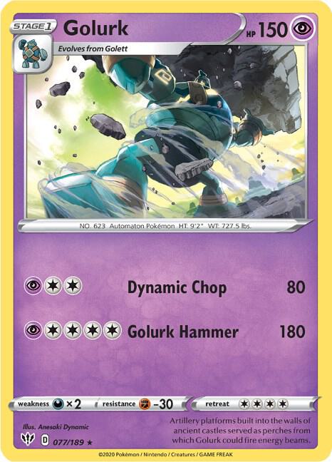 Golurk - Darkness Ablaze 077/189 Pokémon card