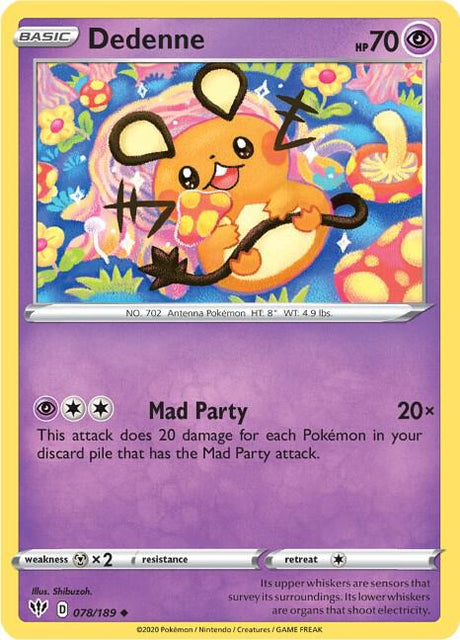 Dedenne - Darkness Ablaze 078/189 Pokémon card