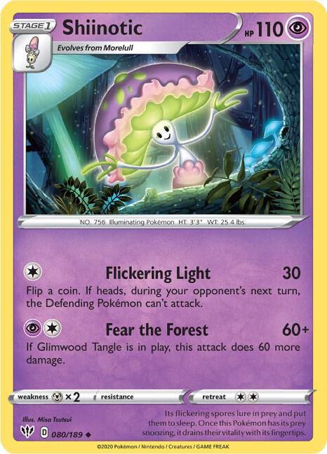 Shiinotic - Darkness Ablaze 080/189 Pokémon card