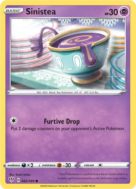 Sinistea - Darkness Ablaze 082/189 Pokémon card