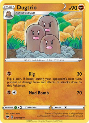 Dugtrio - Darkness Ablaze 085/189 Pokémon card