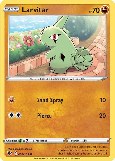 Larvitar - Darkness Ablaze 086/189 Pokémon card