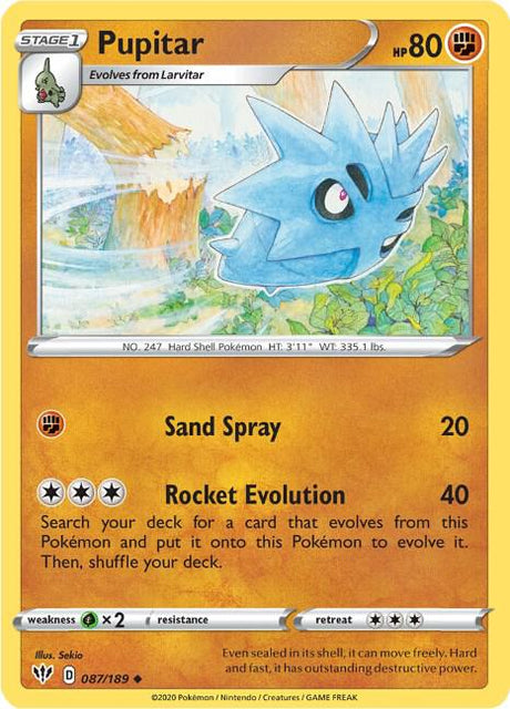 Pupitar - Darkness Ablaze 087/189 Pokémon card