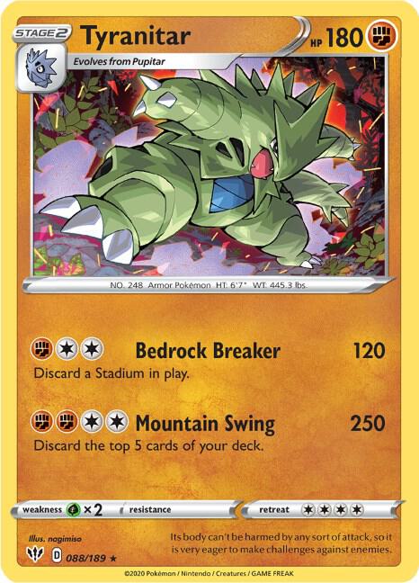Tyranitar - Darkness Ablaze 088/189 Pokémon card