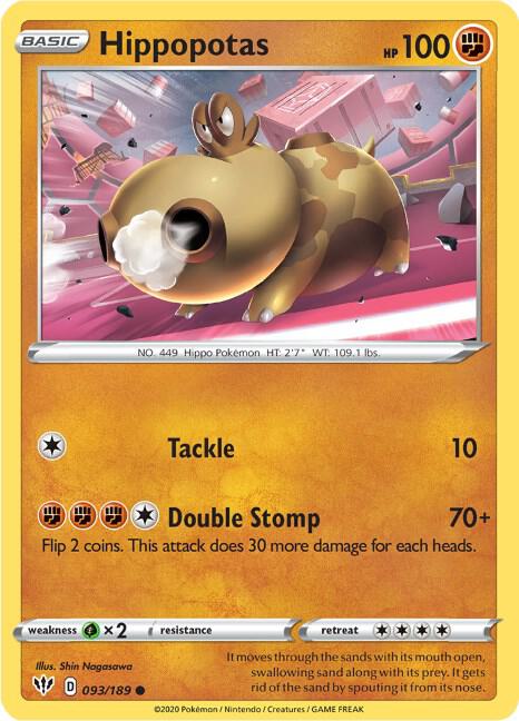 Hippopotas - Darkness Ablaze 093/189 Pokémon card