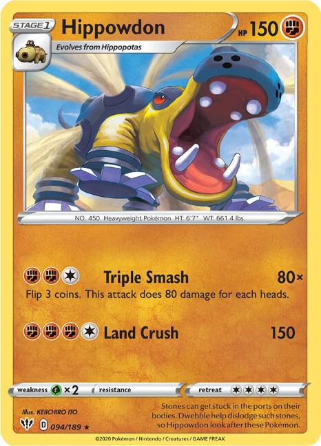 Hippowdon - Darkness Ablaze 094/189 Pokémon card