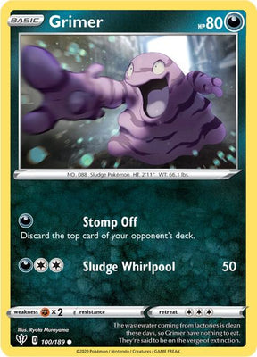 Grimer - Darkness Ablaze 100/189 Pokémon card