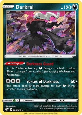 Darkrai - Darkness Ablaze 105/189 Pokémon card