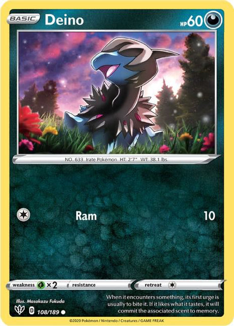 Deino - Darkness Ablaze 108/189 Pokémon card