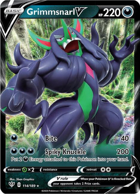 Grimmsnarl V - Darkness Ablaze 114/189 Pokémon card