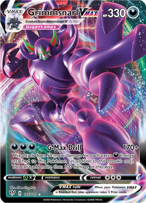 Grimmsnarl VMAX - Darkness Ablaze 115/189 Pokémon card