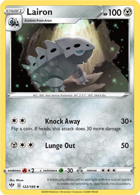 Lairon - Darkness Ablaze 122/189 Pokémon card