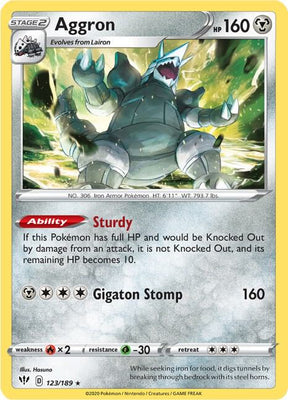 Aggron - Darkness Ablaze 123/189 Pokémon card