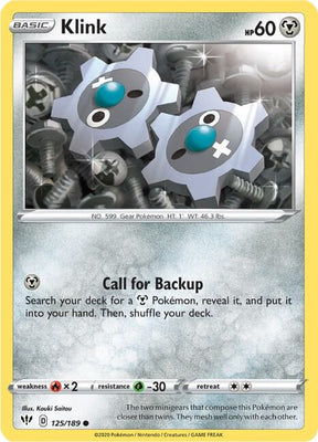 Klink - Darkness Ablaze 125/189 Pokémon card