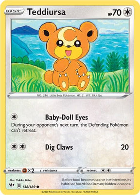 Teddiursa - Darkness Ablaze 138/189 Pokémon card