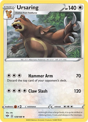 Ursaring - Darkness Ablaze 139/189 Pokémon card