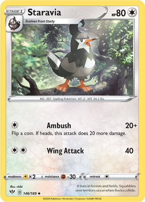 Staravia - Darkness Ablaze 146/189 Pokémon card