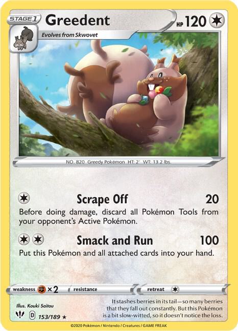 Greedent - Darkness Ablaze 153/189 Pokémon card