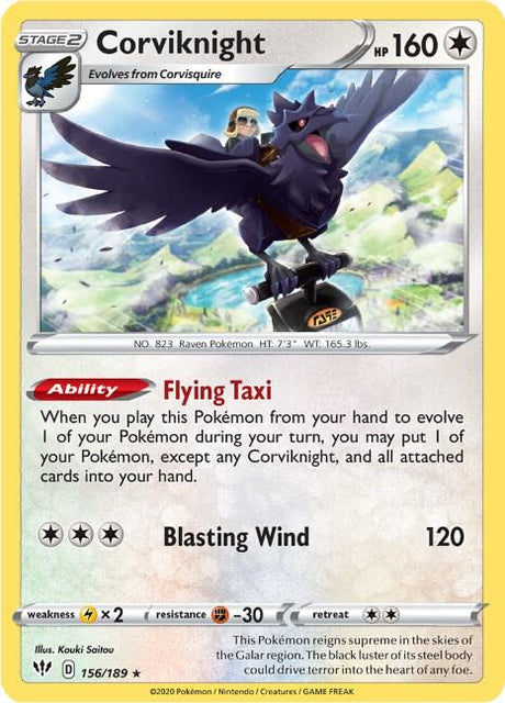 Corviknight - Darkness Ablaze 156/189 Pokémon card