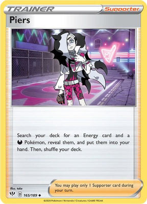 Piers - Darkness Ablaze 165/189 Pokémon card