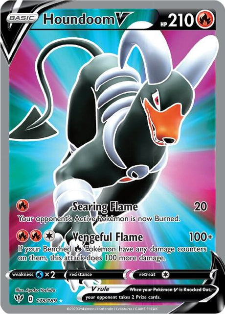 Houndoom V (Full Art) - Darkness Ablaze 178/189 Pokémon card