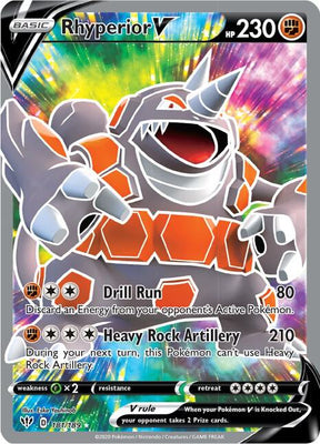 Rhyperior V (Full Art) - Darkness Ablaze 181/189 Pokémon card